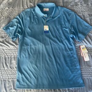 Men's Grand Slam Performance Golf Blue Polo Short Sleeve Air Flow Size M NWT